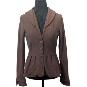 Anthropologie Guinevere Boiled Wool Peplum Jacket, Size M